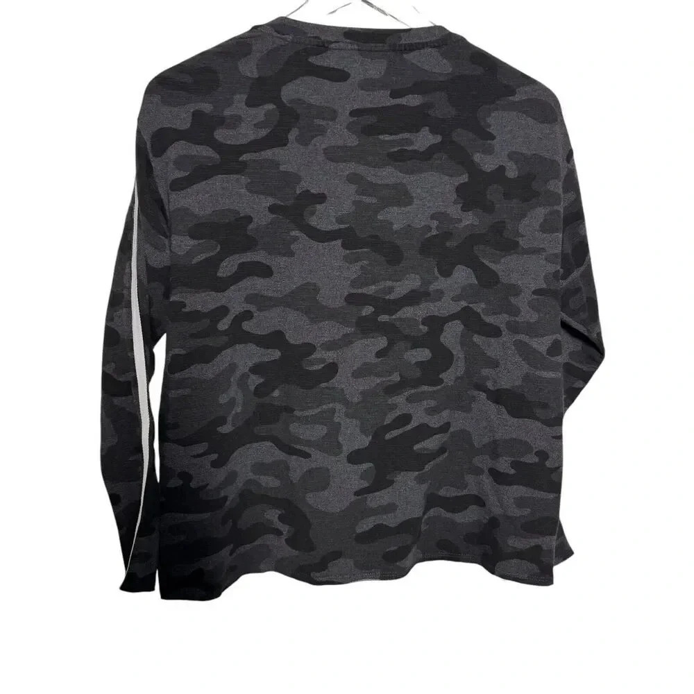 SUNDRY gray camouflage pullover sweatshirt womens size 0 XS - Picture 4 of 8